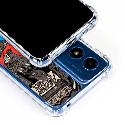 DC Comics Superman Vintage Action pose pattern Moto G 5G (2024) Clear Case